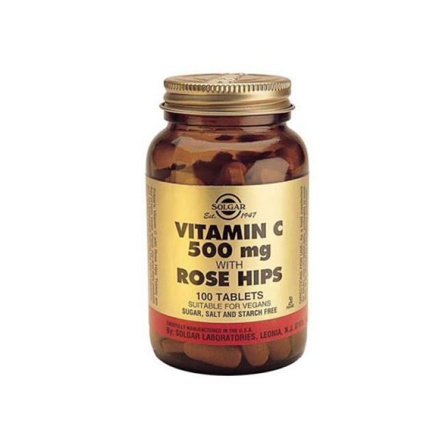 Solgar Rose Hips C 500mg 100tabs (Βιταμίνη C)