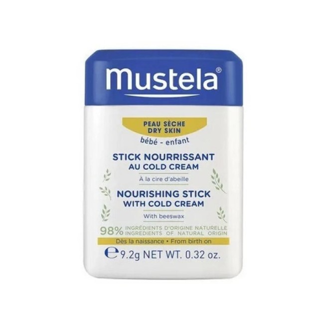 Mustela Nourishing Stick with Cold Cream 9,2gr (Στικ Τοπικής Φροντίδας για Καθημερινή Φροντίδα της Ξηρής Επιδερμίδας)