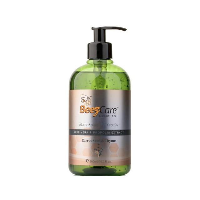 ILS Pharma Beezcare Alcohol Hand Gel Carrot Seed & Thyme 500ml (Αντισηπτικό Gel Χεριών με Αντλία με Άρωμα από Σπόρους Καρότου & Θυμάρι)