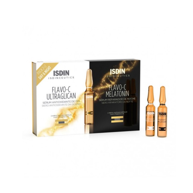 Isdin Flavo-C Melatonin 2x2ml Ampoules & Ultraglican 2x2ml Ampoules