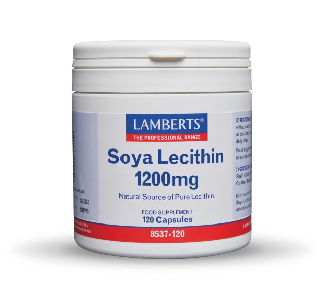 Lamberts Soya Lecithin 1200mg 120caps (Υψηλής Περιεκτικότητας Κάψουλες Λεκιθίνης Σόγιας)