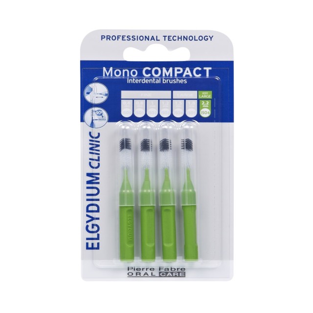 Elgydium Mono Compact Interdental Brushes 2,2mm 4τεμ (Μεσοδόντια Βουρτσάκια Πράσινα)