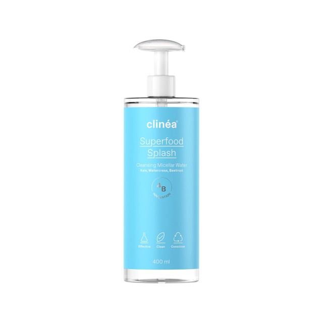 Clinea Superfood Splash Cleansing Micellar Water 400ml (Νερό Καθαρισμού για Πρόσωπο & Μάτια)