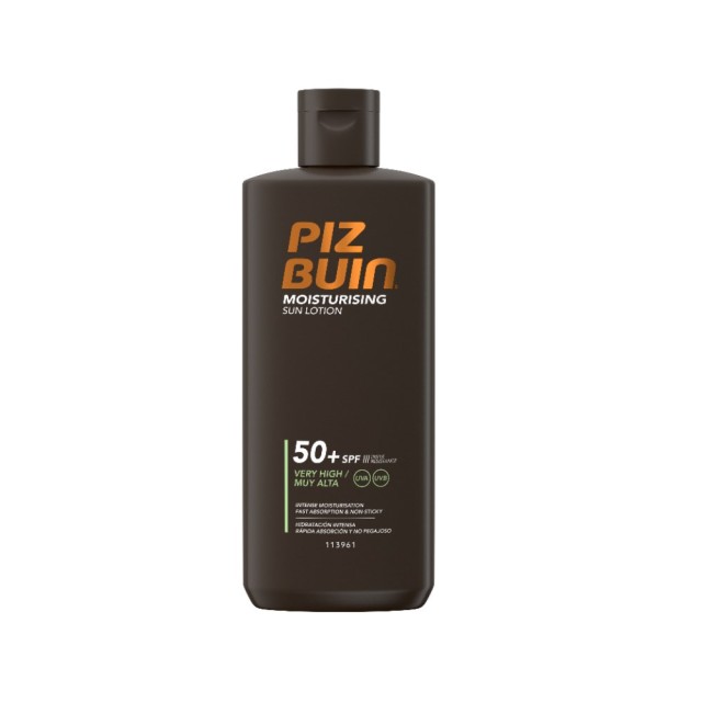 Piz Buin Moisturising Sun Lotion SPF50+ 200ml (Αντηλιακό Γαλάκτωμα Σώματος Πολύ Υψηλής Προστασίας)