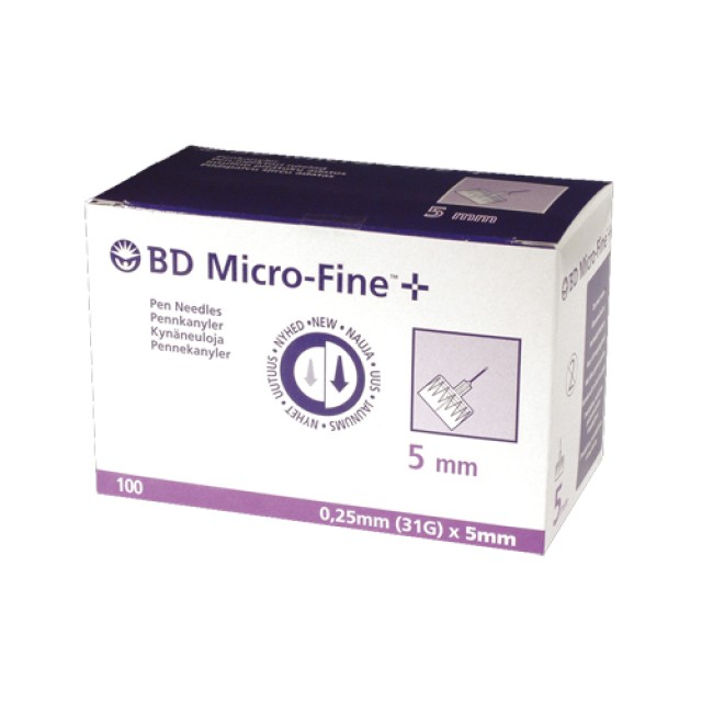 BD Micro-Fine  0.25mm (31G) x 5mm Pen Needles 100 Pack