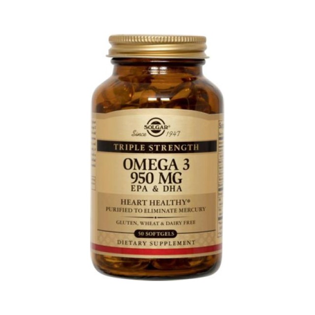 Solgar Omega 3 Triple Strength 50softgels (Ω3 λιπαρά οξέα)