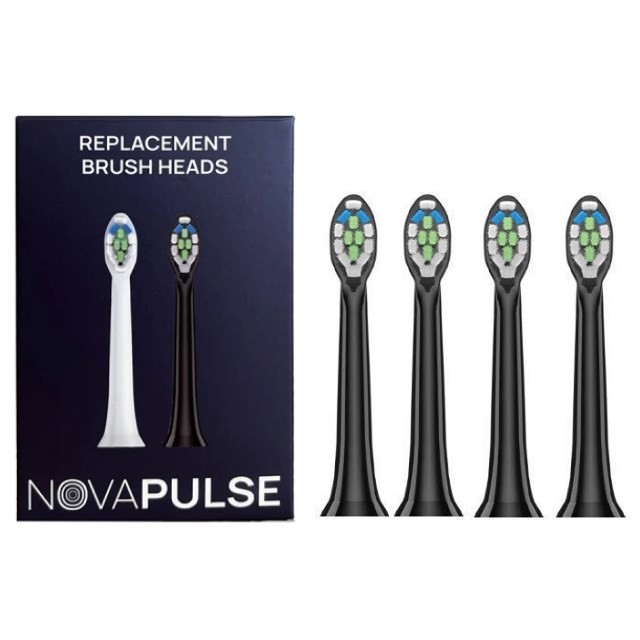 Elladent Novapulse Standard Replacement Brush Heads Black 4pcs