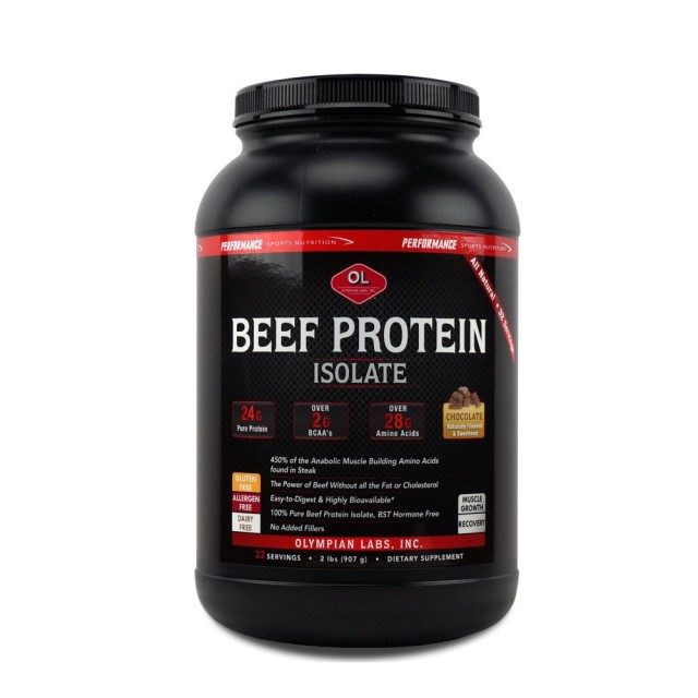 Olympian Labs Beef Protein Choco Flavor 454gr (Πρωτεΐνη Υψηλής Διατροφικής Αξίας με Γεύση Σοκολάτα)