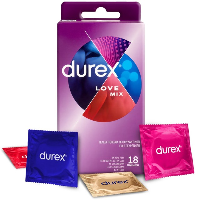 Durex Love Mix 18τεμ (ΣΕΤ με 5 Είδη Προφυλακτικών)