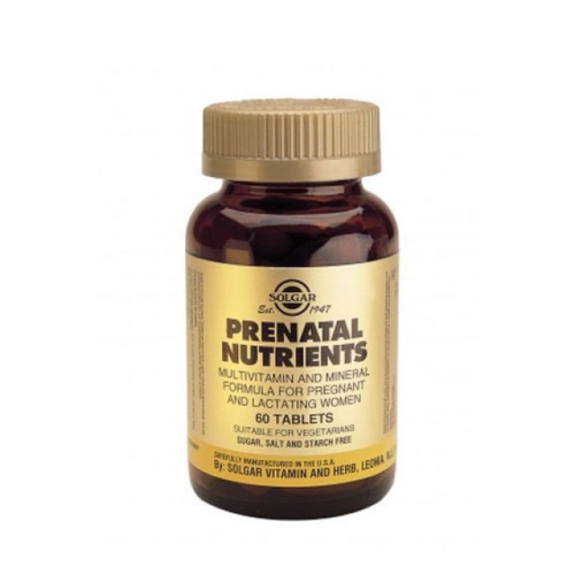 Solgar Prenatal Nutrients 60tabs (Πολυβιταμίνες - Εγκυμοσύνη)