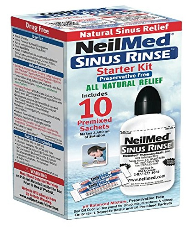 NeilMed SinuRinse Συσκευή Ρινικών Πλύσεων Για Ενήλικες με 10 Φακελίσκους