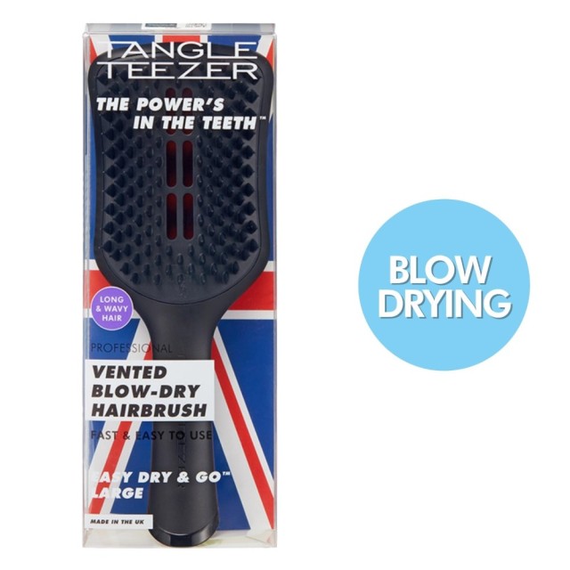 Tangle Teezer Vented Blow-Dry Hairbrush Easy Dry & Go Large Black (Βούρτσα Στεγνώματος για Μακριά & Κυματιστά Μαλλιά Μαύρο Χρώμα)
