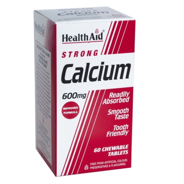 Health Aid Strong Calcium 600mg 60tabs μασώμενες