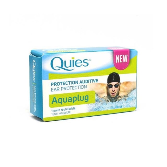 Quies Aquaplug Earplugs 1 Ζεύγος (Ωτοασπίδες από Σιλικόνη Κατάλληλες για Κολυμβητές)