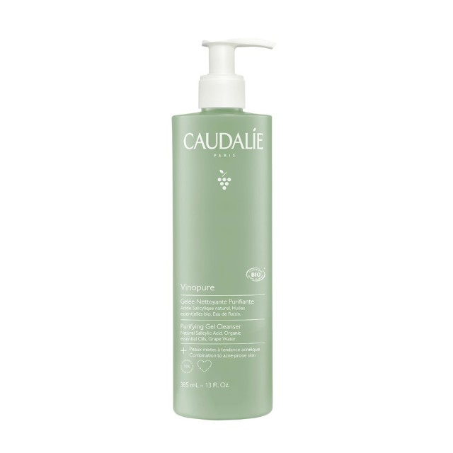 Caudalie Vinopure Purifying Gel Cleanser 385ml (Τζελ Καθαρισμού Προσώπου για Επιδερμίδα με Τάση Ακμής)