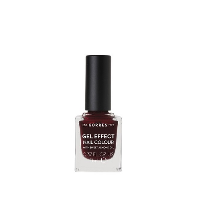 Korres Gel Effect Nail Colour No 57 Burgundy Red 11ml (Ημιμόνιμο Βερνίκι Νυχιών με Αμυγδαλέλαιο - Κό