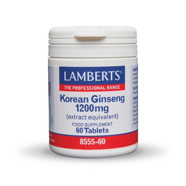 Lamberts Korean Ginseng 1200mg 60tabs (Υψηλής Ισχύος Τιτλοδοτημένο Εκχύλισμα Κορεατικού Τζίνσενγκ)