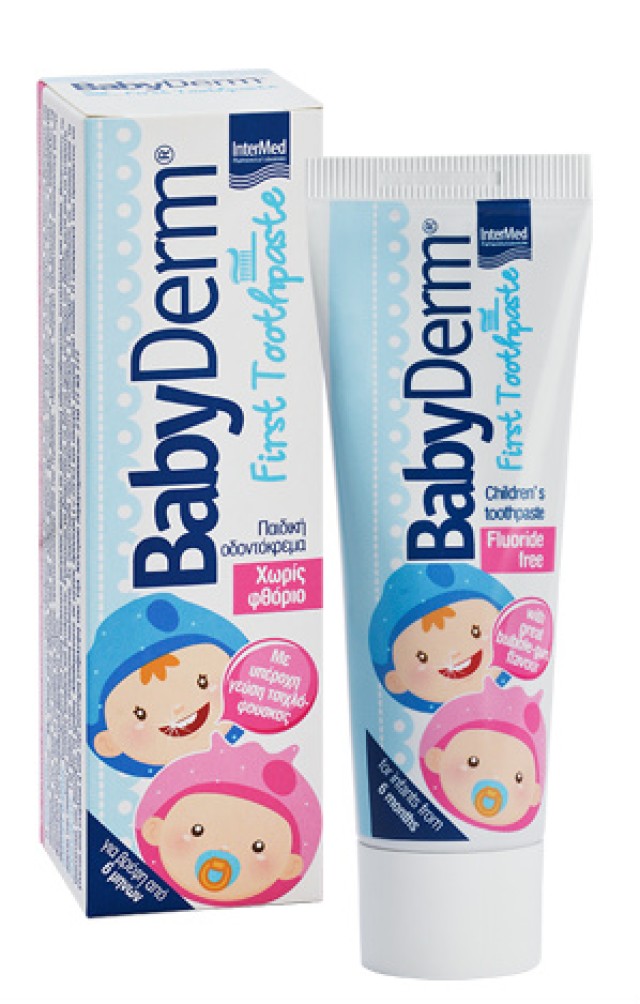 Intermed Babyderm First Toothpaste 50ml (Οδοντόπαστα Πρώτης Οδοντοφυΐας για Βρέφη & Παιδιά)
