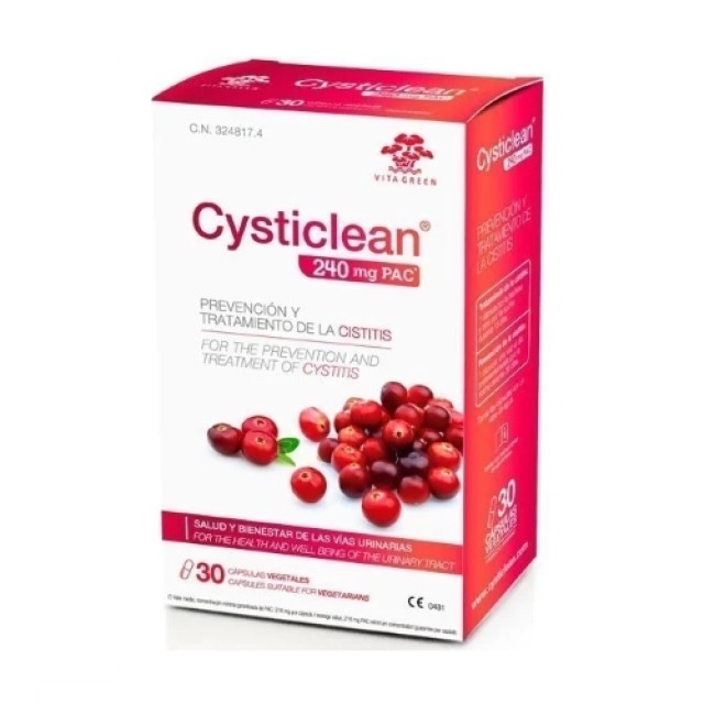 Cysticlean 240mg 30caps (Πρόληψη και Θεραπεία της Κυστίτιδας)