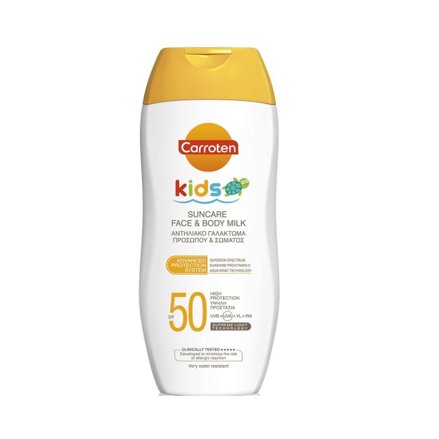 Carroten Kids Face & Body Milk SPF50 200ml (Παιδικό Αντηλιακό Γαλάκτωμα)