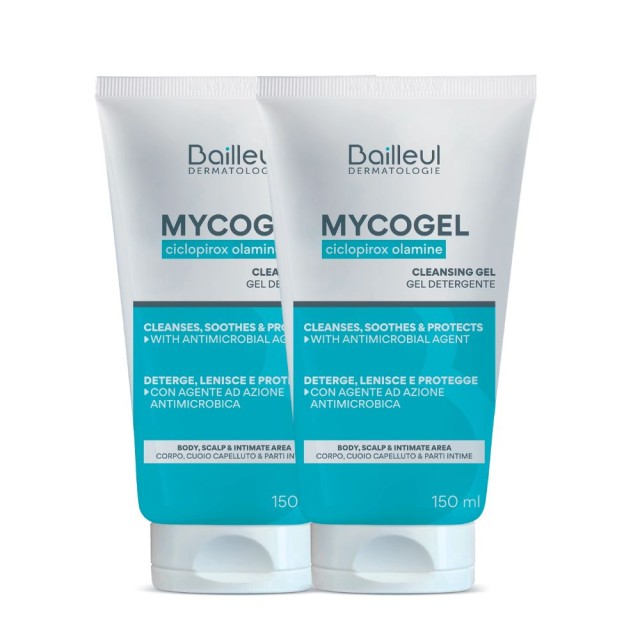 Bailleul SET Mycogel Cleansing Gel 150ml 1+1 ΔΩΡΟ (Τζελ Καθαρισμού για Ευαίσθητο Δέρμα Επιρρεπές σε Μυκητίαση)