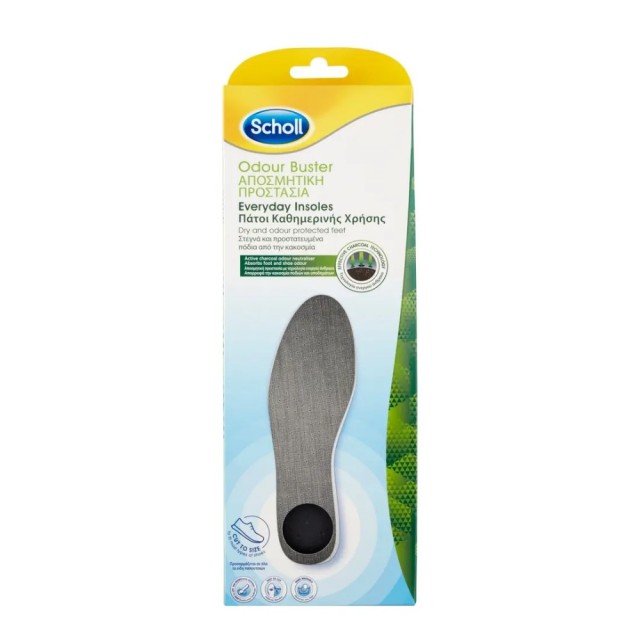 Scholl Odur Buster Everyday Insoles (Πάτοι Καθημερινής Χρήσης για Προστασία από την Κακοσμία)