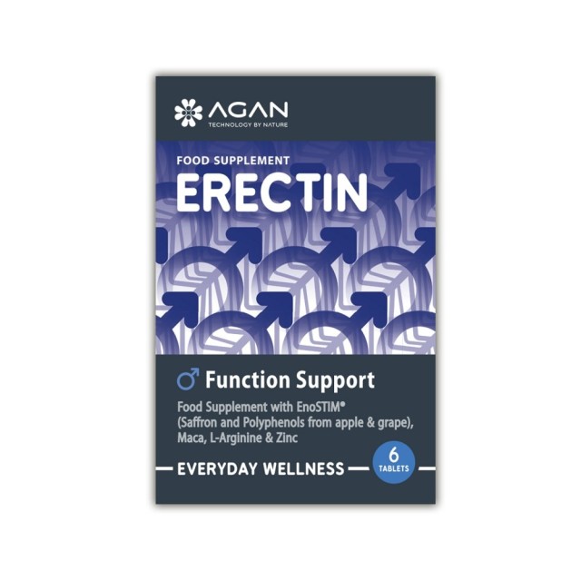 Agan Erectin 6tabs (Συμπλήρωμα Διατροφής για Δύναμη, Τόνωση & Απόδοση)
