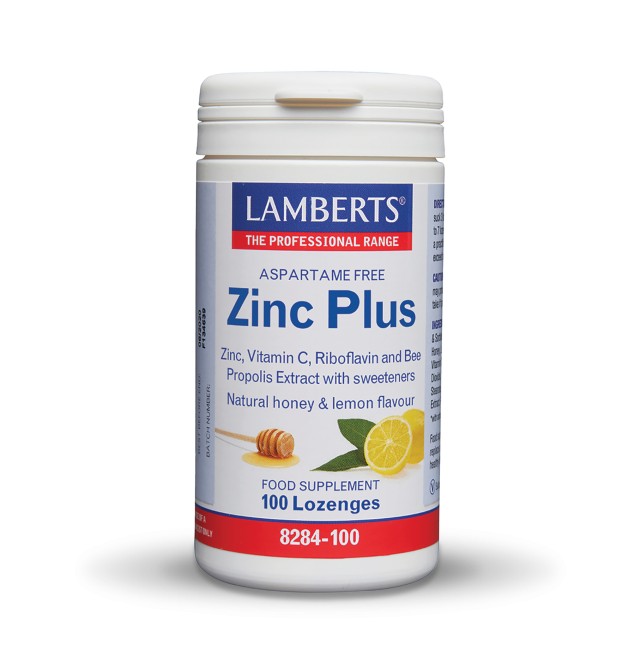 Lamberts Zinc Plus 100 Lozenges (Καραμέλες Ψευδαργύρου με Βιταμίνες C & Β2, Πρόπολη και Μέλι)