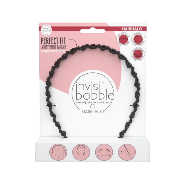 Invisibobble Hairhalo Headband True Dark Sparkle (Στέκα Μαλλιών Μαύρη με Διακριτικά Στρας)