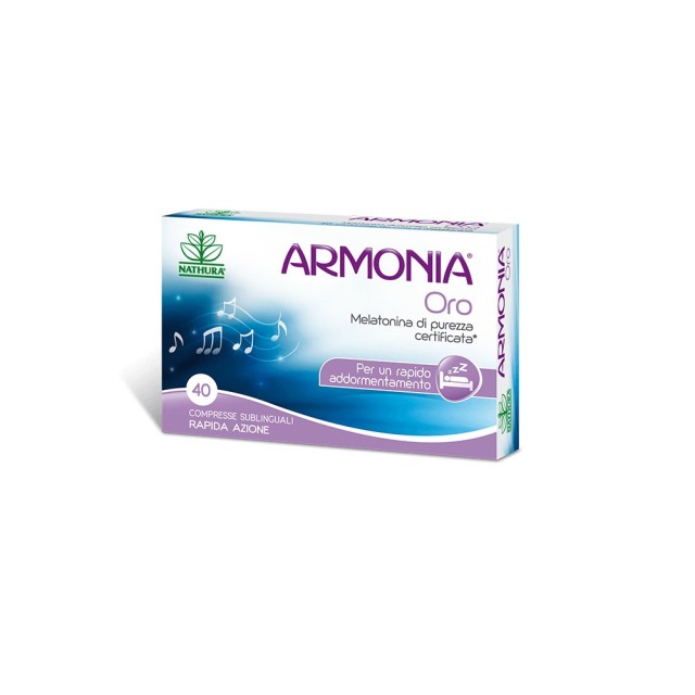 Nathura Armonia Oro Melatonin 1mg 40 discs (Συμπλήρωμα Διατροφής Μελατονίνης σε Υπογλώσσια Δισκία 40τεμ)