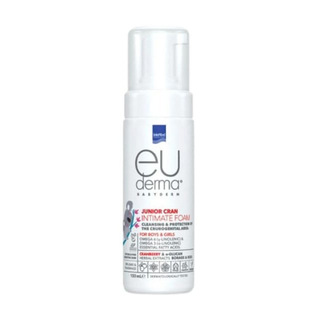 Intermed Euderma Babyderm Junior Cran Intimate Foam 150ml (Αφρός Καθαρισμού της Γεννητικής Περιοχής για Αγόρια & Κορίτσια)