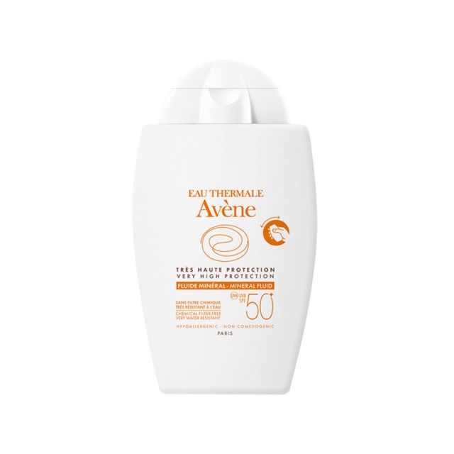 Avene Sun Care Mineral Fluid SPF50+ 40ml (Αντηλιακή Κρέμα Προσώπου Σε Πολύ Λεπτόρρευστη Υφή για Μη Ανεκτικό Δέρμα)
