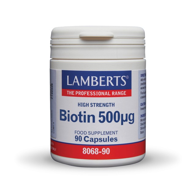 Lamberts Biotin 500μg 90caps (Βιοτίνη - Βιταμίνη B7 Υψηλής Ισχύος)