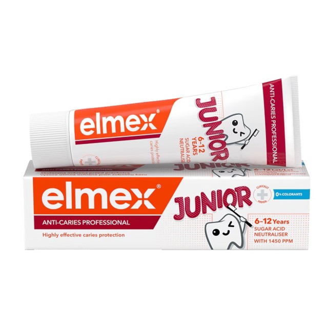 Elmex Antri-Caries Professional Junior Toothpaste 1450ppm 75ml (Παιδική Οδοντόκρεμα Κατά της Τερηδόνας με Φθόριο για 6-12 Ετών)