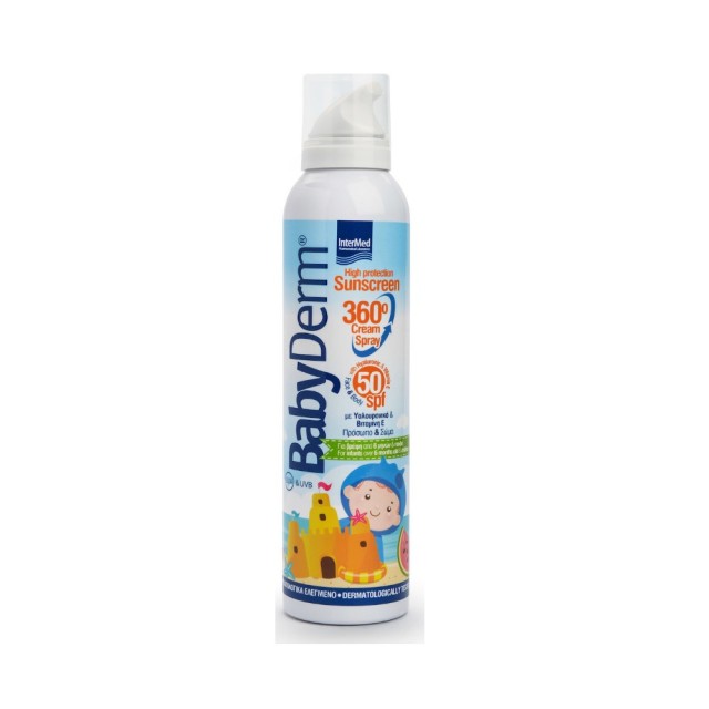 Intermed Babyderm Sunscreen 360° Cream Spray SPF50 200ml (Παιδική Αντηλιακή Κρέμα σε Spray) 