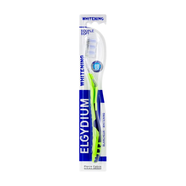 Elgydium Whitening Soft Toothbrush (Οδοντόβουρτσα με Γυαλιστικά Μικροσφαιρίδια για Απομάκρυνση Λεκέδων από τα Δόντια - Μαλακή)