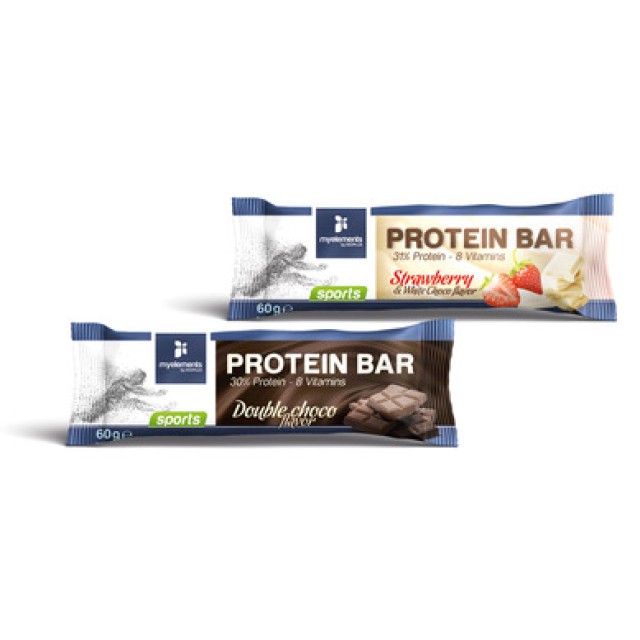 My Elements Protein Bar Strawberry 1τεμάχιο (Μπάρα Πρωτεΐνης Εμπλουτισμένη με Βιταμίνες με Γεύση Φράουλας)
