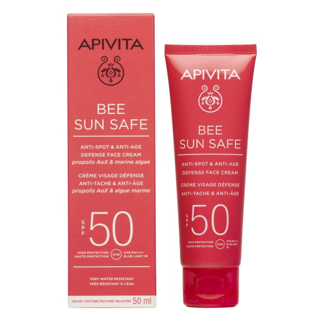 Apivita Bee Sun Safe Anti Spot & Anti Age Defense Face Cream SPF50 50ml (Αντηλιακή Κρέμα Προσώπου Κατά των Πανάδων & των Ρυτίδων)