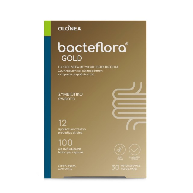 OLONEA Bacteflora Gold 30caps (Συμβιωτικό Συμπλήρωμα Διατροφής με Προβιοτικά & Πρεβιοτικά με Υψηλή Περιεκτικότητα) 