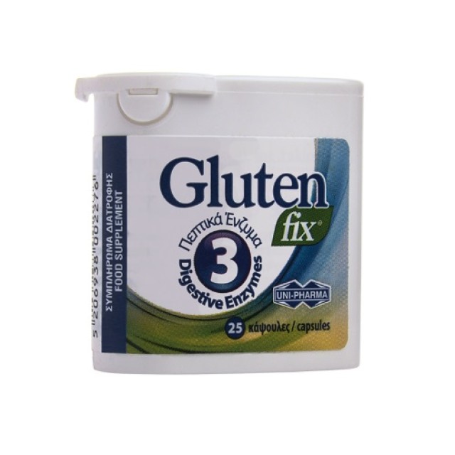 Unipharma GlutenFix 25caps (Συμπλήρωμα Διατροφής που Υποστηρίζει τη Διαδικασία της Πέψης)