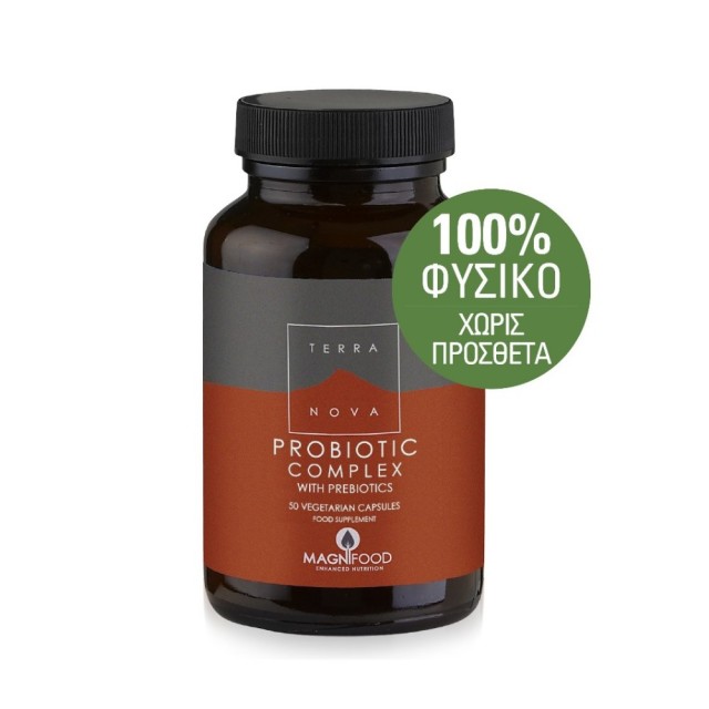 Terranova Probiotic Complex With Prebiotics 100caps (Συμπλήρωμα Διατροφής για Ισορροπία Εντερικής Χλωρίδας - Μετεωρισμός)