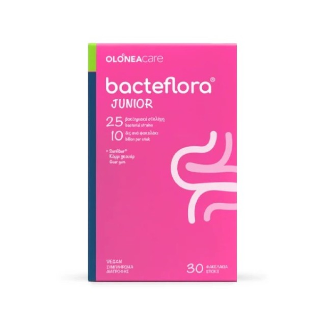 OLONEA Bacteflora Junior 30 φακελάκια (Προβιοτικά σε Σκόνη με Ειδική Σύνθεση για Παιδιά έως 12 Ετών)
