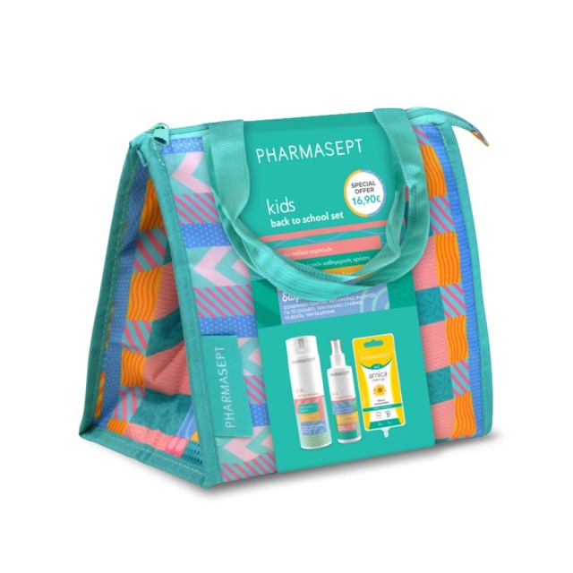 Pharmasept Kids Back to School SET (ΣΕΤ με Αντιφθειρική Λοσιόν, Απαλό Παιδικό Σαμπουάν, Κρέμα Άρνικας & ΔΩΡΟ Ισοθερμικό Τσαντάκι)