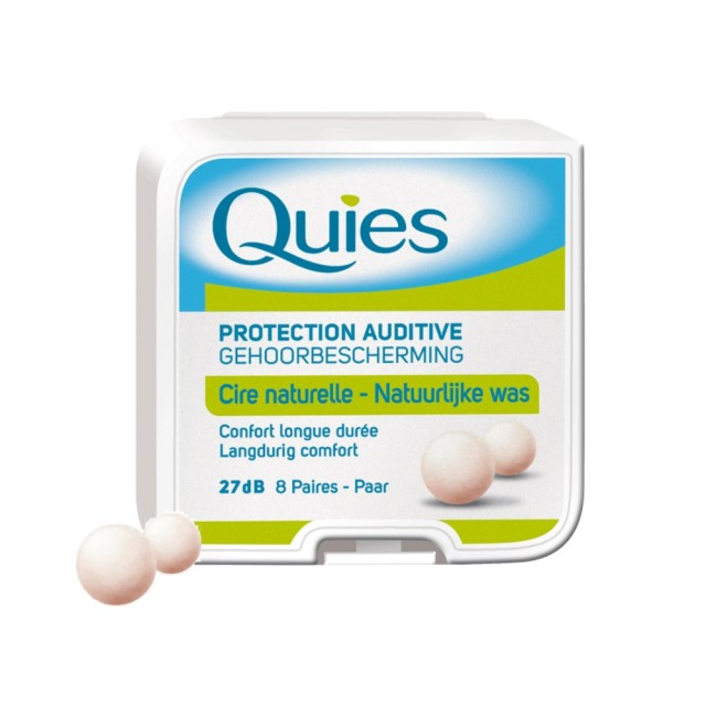 Quies Earplugs Pure Wax 8 Ζεύγη (Ωτοασπίδες από Φυσικό Κερί)