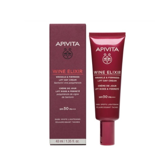 Apivita Wine Elixir Wrinkle & Firmness Lift Day Cream SPF30 40ml (Κρέμα Ημέρας για Σύσφιξη & Lifting με Αντηλιακή Προστασία Κατά των Πανάδων)