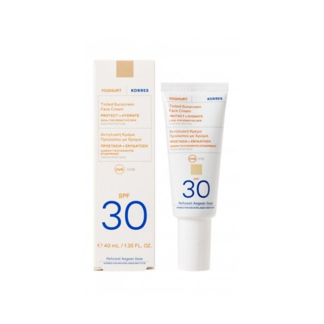 Korres Yoghurt Tinted Sunscreen Face Cream SPF30 40ml (Αντηλιακή Κρέμα Προσώπου με Χρώμα)