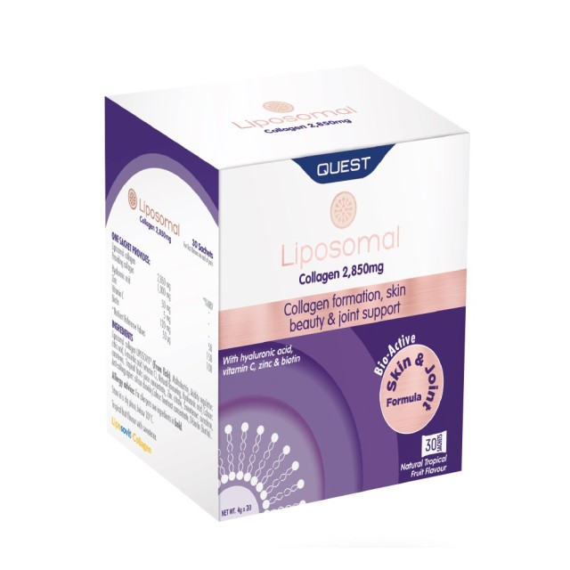 Quest Liposomal Collagen 2850mg 30sachets (Συμπλήρωμα Διατροφής για τη Φυσιολογική Λειτουργία των Χόνδρων & την Ομορφιά του Δέρματος)
