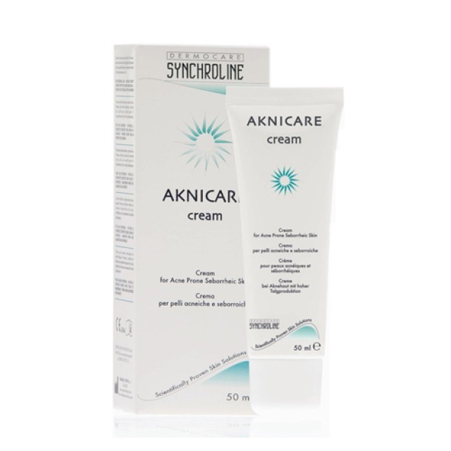 Synchroline Aknicare Cream 50ml (Λεπτόρρευστη Κρέμα Προσώπου με Σμηγματορρυθμιστική & Ενυδατική Δράση)