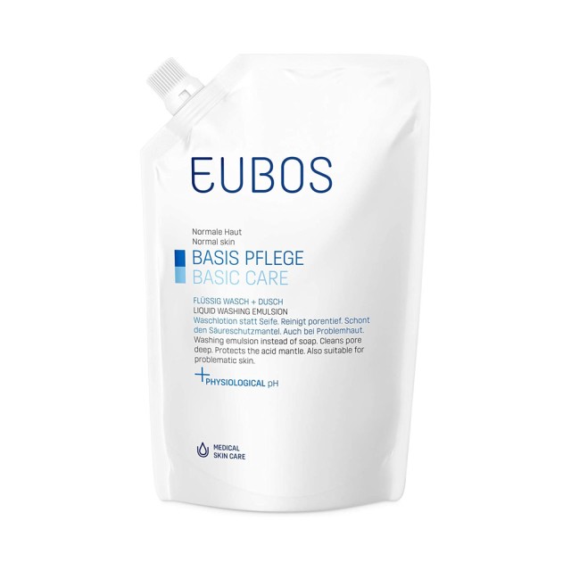 Eubos Basic Care Liquid Washing Emulsion Blue Refill 400ml (Ανταλλακτικό Υγρό Καθαρισμού Προσώπου & 