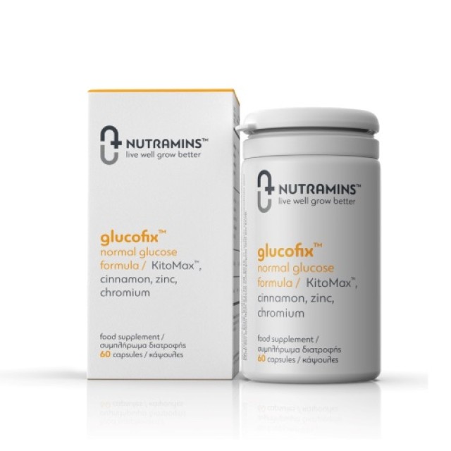 Nutramins Glucofix 60caps (Συμπλήρωμα Διατροφής που Συμβάλει στη Μείωση των Επιπέδων Γλυκόζης)